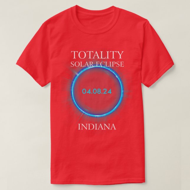 Total Solar Eclipse 2024 Indiana 040824 Astronomy  T-Shirt (Design Front)