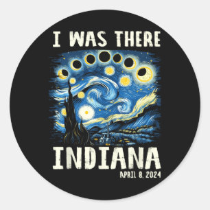 Total Solar Eclipse 2024 Indiana - Starry Night Pa Classic Round Sticker