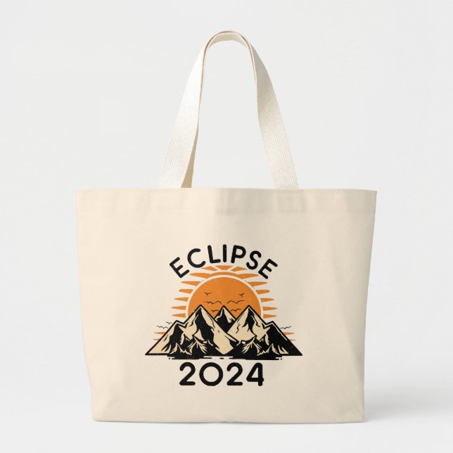 Total Solar Eclipse 2024 Large Tote Bag (Front)