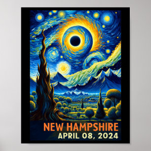Total Solar Eclipse 2024 New Hampshire Starry Nigh Poster