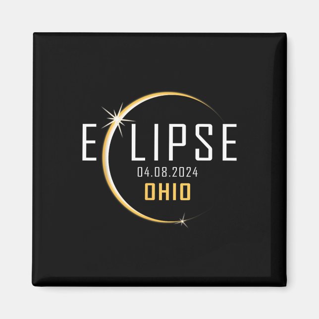 Total Solar Eclipse 2024 Ohio America Spring Total Magnet (Front)