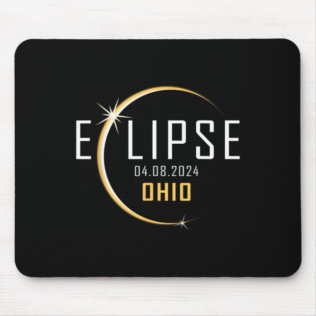 Total Solar Eclipse 2024 Ohio America Spring Total Mouse Pad (Front)