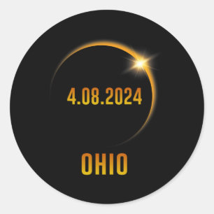 Total Solar Eclipse 2024 Party America Totality Oh Classic Round Sticker