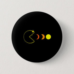 Total Solar Eclipse 2024 Party Funny Gamer Phases 6 Cm Round Badge