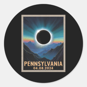 Total Solar Eclipse 2024 Pennsylvania Classic Round Sticker