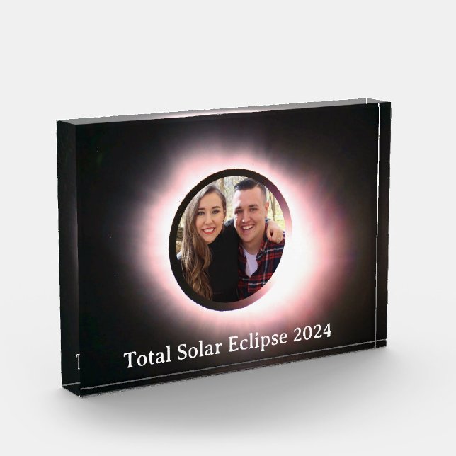 Total solar eclipse 2024 personalise photo block (Left)