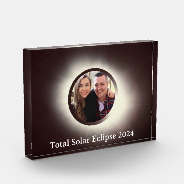 Total solar eclipse 2024 personalise photo block (Left)