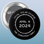 Total Solar Eclipse 2024 Personalised  6 Cm Round Badge<br><div class="desc">Celebrate the Total Solar Eclipse on April 8th,  2024 with this personalised design.  Change the family name and any of the text to customise. Makes a wonderful keepsake.</div>