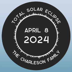 Total Solar Eclipse 2024 Personalised  Classic Round Sticker