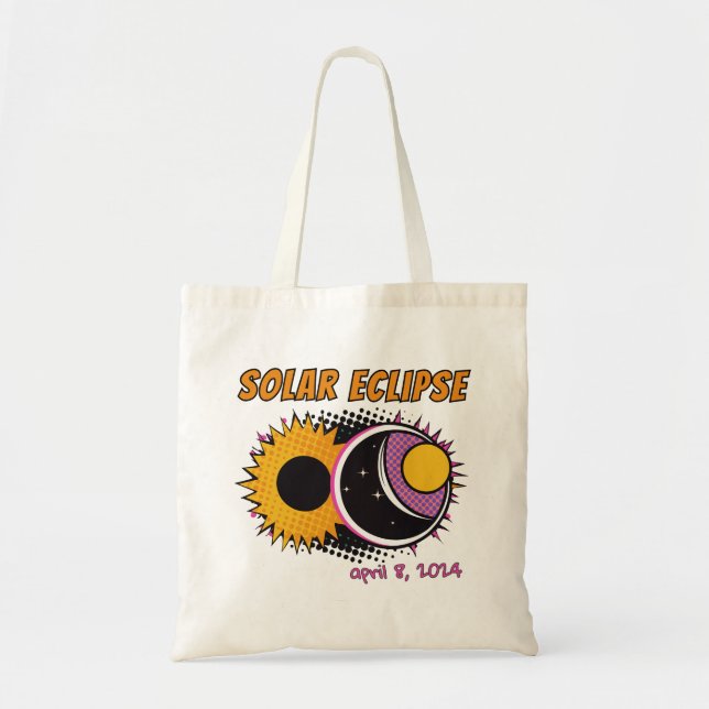 Total solar eclipse 2024 pop art design tote bag (Front)