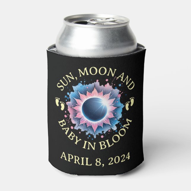 Total Solar Eclipse 2024 Pregnancy Announcement Can Cooler (Can Front)