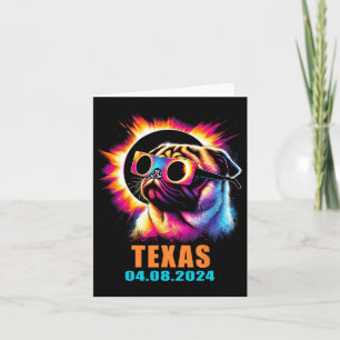 Total Solar Eclipse 2024 Pug Dog With Gles Card