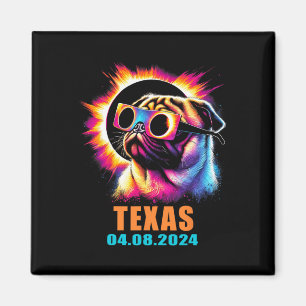 Total Solar Eclipse 2024 Pug Dog With Gles Magnet