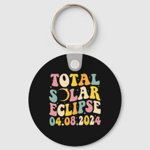 Total Solar Eclipse 2024 Retro Solar Eclipse Men W Key Ring