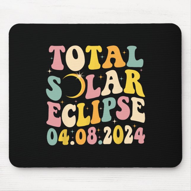 Total Solar Eclipse 2024 Retro Solar Eclipse Men W Mouse Pad (Front)
