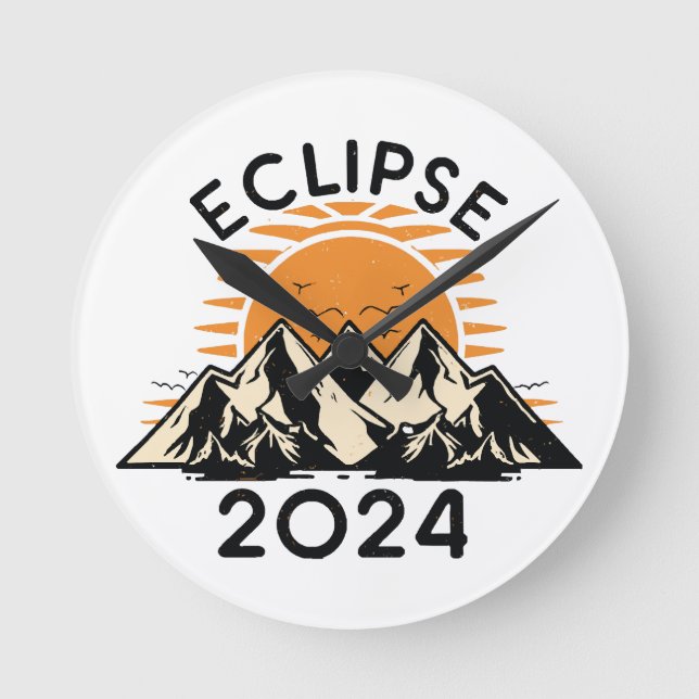 Total Solar Eclipse 2024 Round Clock (Front)