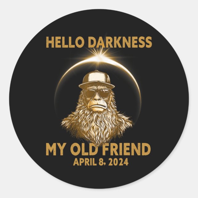 Total Solar Eclipse 2024 Sasquatch Eclipse Glasses Classic Round Sticker (Front)