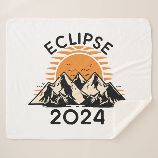 Total Solar Eclipse 2024 Sherpa Blanket (Front (Horizontal))