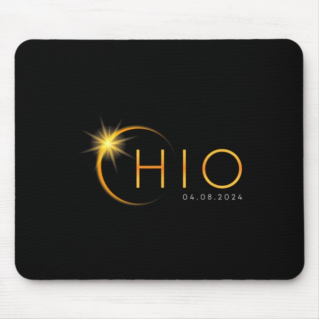 Total Solar Eclipse 2024 State Ohio Totality April Mouse Pad (Front)