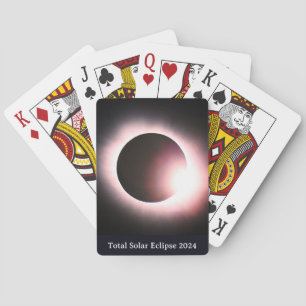 Total solar eclipse 2024 sun moon playing cards