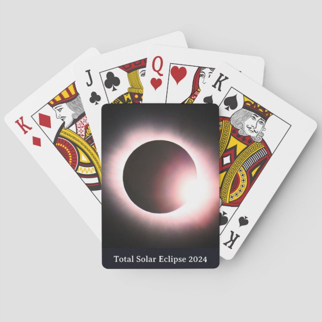 Total solar eclipse 2024 sun moon  playing cards (Back)