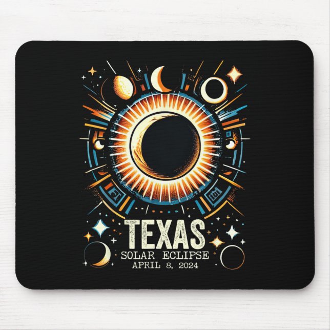 Total Solar Eclipse 2024 Texas April 8 Abstract Mo Mouse Pad (Front)
