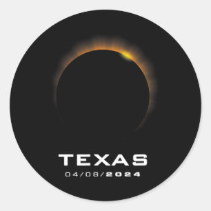 Total Solar Eclipse 2024 Texas Classic Round Sticker