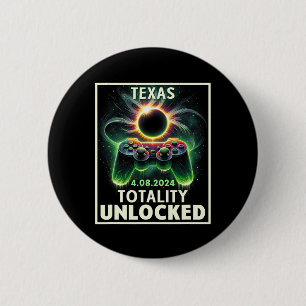 Total Solar Eclipse 2024 Texas Video Game Gamer 6 Cm Round Badge