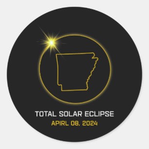 Total Solar Eclipse 2024 The Arkansas Tour Totalit Classic Round Sticker