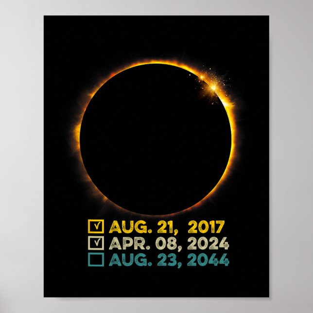 Total Solar Eclipse 2024 Totality Checklist 2017 2 Poster (Front)