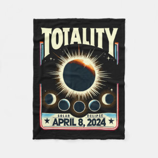 Total Solar Eclipse 2024 Totality Funny Total Ecli Fleece Blanket