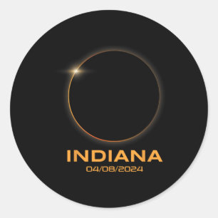 Total Solar Eclipse 2024 Totality Indiana Classic Round Sticker