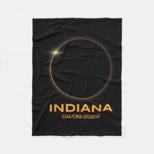 Total Solar Eclipse 2024 Totality Indiana Fleece Blanket
