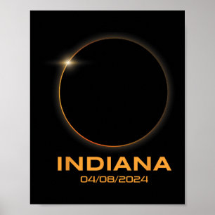 Total Solar Eclipse 2024 Totality Indiana  Poster