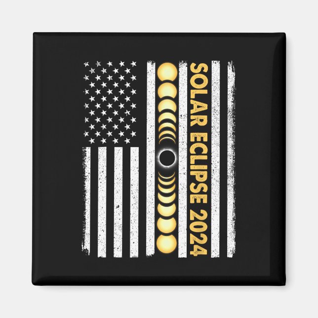 Total Solar Eclipse 2024 Totality Phases US Americ Magnet (Front)