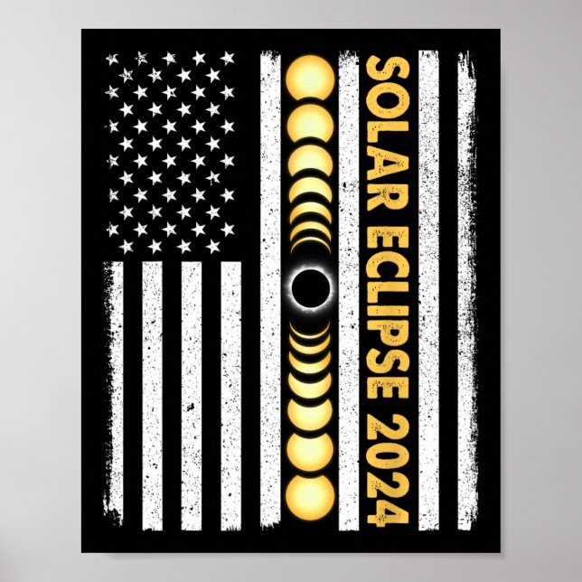 Total Solar Eclipse 2024 Totality Phases US Americ Poster (Front)