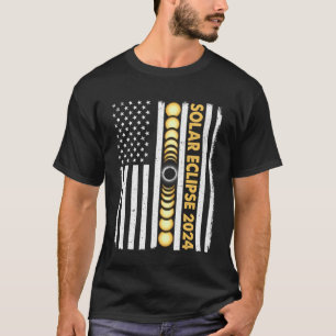 Total Solar Eclipse 2024 Totality Phases US Americ T-Shirt