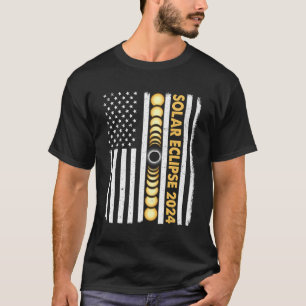Total Solar Eclipse 2024 Totality Phases Us Americ T-Shirt