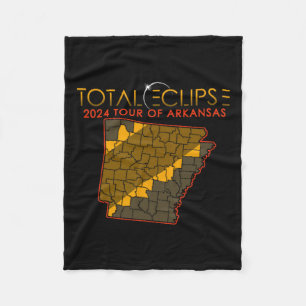 Total Solar Eclipse 2024 Tour Of Arkansas Fleece Blanket
