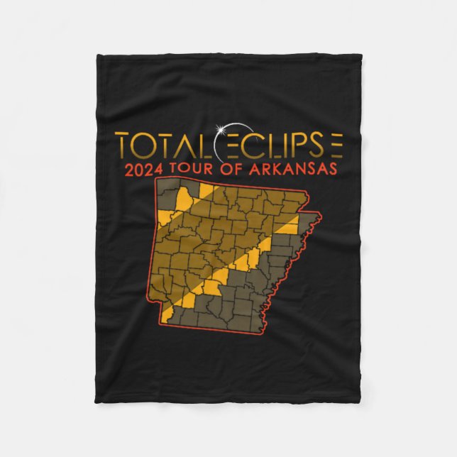 Total Solar Eclipse 2024 Tour Of Arkansas  Fleece Blanket (Front)