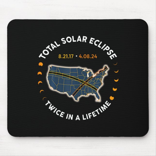Total Solar Eclipse 2024 Twice In A Lifetime 2017  Mouse Pad (Front)