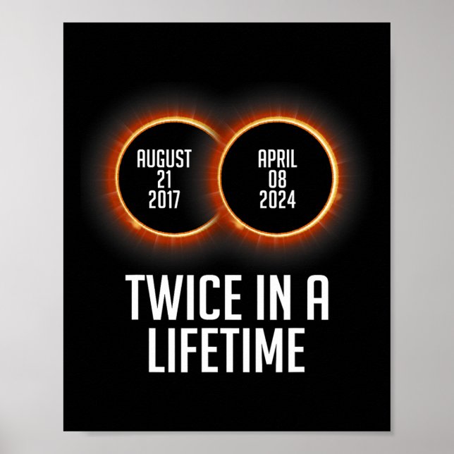 Total Solar Eclipse 2024 Twice In A Lifetime Time  Poster (Front)