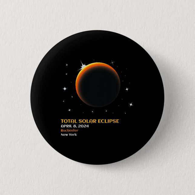 Total Solar Eclipse 2024 V4  6 Cm Round Badge (Front)