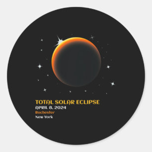 Total Solar Eclipse 2024 V4 Classic Round Sticker