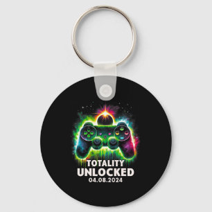 Total Solar Eclipse 2024 Video Game Colourful 1 Key Ring
