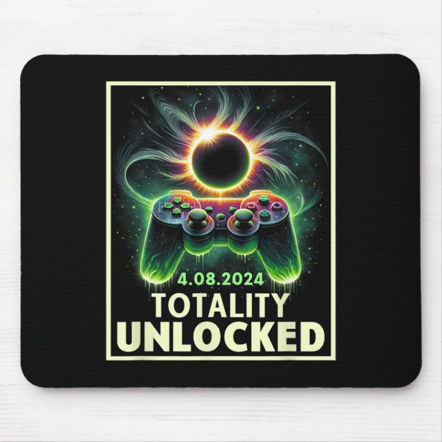 Total Solar Eclipse 2024 Video Game Controller Boy Mouse Pad (Front)