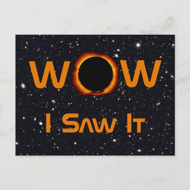 Total Solar Eclipse 2024 WOW I Saw It Postcard (Front)