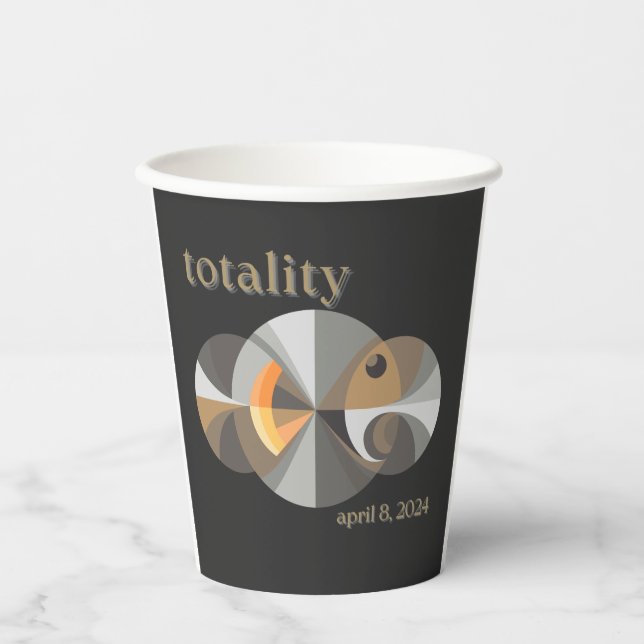 Total Solar Eclipse 2025 funny design. Totality Paper Cups (Front)