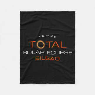 Total Solar Eclipse 2026 Bilbao Spain Totality Fleece Blanket