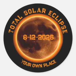 Total Solar Eclipse 2026 Classic Round Sticker